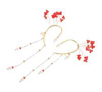 TOPPERFUN Boucles Oreilles Pendantes à Clip Strass pour Femmes Longues Pampilles Cristal Style Féerique Elfe sans Perçage