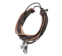TOPPERFUN Bracelet Cuir Homme Multicouche Avec Charm Chapeau Cowboy Alliage Résistant à Usure Léger Et Anti-décoloration