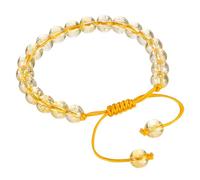 TOPPERFUN Bracelet en Citrine pour Femme Ajustable en Perles Naturelles Résistant Polyvalent Mode pour Poignet Moyen