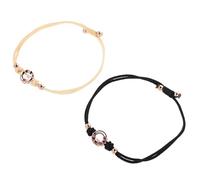 TOPPERFUN Bracelets pour Couples Vibrants Ajustables en Corde Tressée Bracelets Connectés Longue Distance pour Relation Amoureuse Bijoux Assortis pour Amoureux Présent Saint-Valentin et