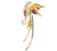 TOPPERFUN Broche Animal Paon Et Phénix En Cristaux Et Perles, Épingle Décorative Femme, Accessoire Mode Pour Manteau Et Chapeau, Style Ethnique, Taille Moyenne, Couleur Multicolore