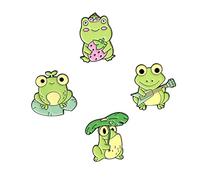 TOPPERFUN Broche De Poitrine Grenouille Créative En Alliage Peint, Lot De 4 Broches Badges Décoratifs Pour Vêtements, Accessoires Colorés Solide, Style Mignon Pour Hommes Et Femmes, Usage Quotidien