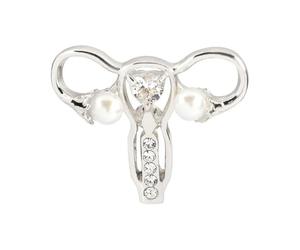 TOPPERFUN Broche en Alliage D’utérus Maternel Argentée, Épingle de Poitrine Créative pour Vêtements, Accessoire Mode Femme, Présent pour Tenue Décontractée ou Officielle