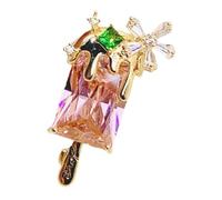 TOPPERFUN Broche en Cuivre Épingle de Poitrine Créative Bijoux Femme Accessoire Mode Mariage Tenue Décoration Délicate Petit Format