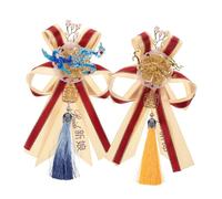 TOPPERFUN Broches de Mariage Dragon et Phénix en Ruban pour Mariée et Marié Décoration Romantique Chinoise Accessoire Floral Élégant pour Robe et Costume de Cérémonie