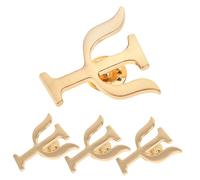 TOPPERFUN Broches Lettres Psychologue 4pcs Style Raffiné Alliage Épingle Décorative Symbolique Femmes Bureau et École Design Grec Petit Format