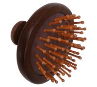 TOPPERFUN Brosse à Cheveux en Bois Petit Format Anneau, Peigne Masseur et Exfoliant Cuir Chevelu, Brosse à Shampoing Portable, pour Massage et Démêlage Quotidien