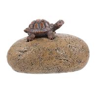 TOPPERFUN Cache Clef Extérieur en Résine Apparence de Pierre Tortue, Cache-clés Décoratif D'extérieur pour Jardin et Pelouse, Compartiment Secret Solide et Discret