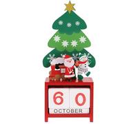 TOPPERFUN Calendrier de Bloc Calendrier de L'avent de Fête en Bois Date Réglable Manuellement Compte à Rebours Décoration de Bureau Maison Nouvel an