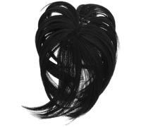 TOPPERFUN Capillaire Volumisant pour Femmes aux Cheveux Clairsemés, Postiche Synthétique Noir 20 Cm Large Filet Intérieur, Extension Invisible pour Cheveux Courts, Usage Quotidien