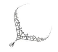TOPPERFUN Chaîne Frontale de Mariage en Alliage Argenté Strass Scintillants Bandeau de Mariée Élégant Accessoire Bijoux de Front pour Cérémonie Nuptiale et Fête Prénuptiale