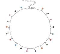 TOPPERFUN Collier Bohème en Alliage et Pierre, Argenté, Seule Couche