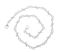 TOPPERFUN Collier Gothique en Fil de Fer Barbelé Argenté Ras-du-Cou Punk Unisexe Bijou Hip-Hop à Épines pour Hommes et Femmes Accessoire Mode Streetwear Chaîne à Maillons Robuste