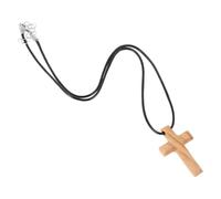 TOPPERFUN Collier Pendentif Croix en Bois D'olivier Sculpté Main, Bijou Religieux Unisexe Léger et Naturel, Accessoire Chrétien pour Prière, Cérémonie et Présent Spirituel Homme Femme