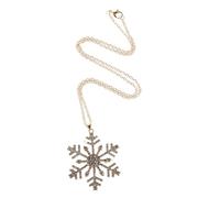 TOPPERFUN Collier Pendentif Flocon de Neige Strass pour Femme Hiver, Bijou en Alliage Léger, Élégant et Polyvalent, Chaîne de Pull Festive Fêtes de Fin D’année