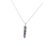 TOPPERFUN Collier Pendentif Pierre Naturelle Hexagonal Améthyste, Motif Dragon Totem, Bijou Délicat pour Femmes, Élégance Soirée et Fête, Style Chic, Accessoire Léger et Confortable