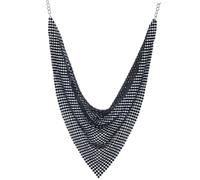 TOPPERFUN Collier Ras du Cou Plastron à Paillettes Métal Noir Femme Soirée Élégant Triangle