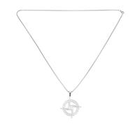 TOPPERFUN Collier Sainte Brigitte Unisexe à Pendentif Croix en Métal Argenté Bijou Religieux Chrétien pour Homme et Femme Collier de Prière Traditionnel Catholique Accessoire Spirituel