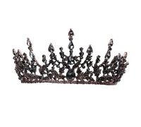 TOPPERFUN Couronne Baroque Délicate pour Femme Diadème Mariage et Anniversaire Accessoire de Tête Rétro Noir et Antiallergique pour Fêtes et Cérémonies