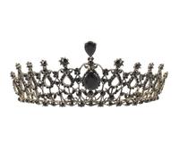 TOPPERFUN Couronne de Mariée Baroque Noire Strass Accessoire Cheveux pour Mariage et Anniversaire Bandeau Élégant Style Rétro pour Femme Décoration Coiffure Festive