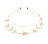 TOPPERFUN Couronne Déesse Mariage Double Couche avec Étoiles et Lune Bandeau Bridal Métal pour Mariée Élégante Accessoire Cheveux Chic pour Cérémonie et Photo