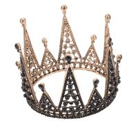 TOPPERFUN Couronne Noire Gothique pour Mariée Coiffure Vintage Baroque avec Accessoire Élégant pour Halloween et Fête Costumée