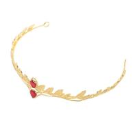 TOPPERFUN Couronne Royale Homme en Métal Léger Rouge Cristaux et Branches Feuilles Serrage-Tête Décoratif pour Cosplay Mariage Carnaval et Fêtes Costumées