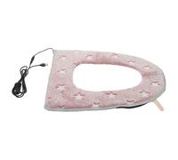 TOPPERFUN Coussin Chauffant pour Siège de Toilette USB Lavable avec Éclairage Étoilé 5 Niveaux de Température Housse Rose 43 X 365 CM Adapté pour Salle de Bain Chauffe-Siège Rapide et