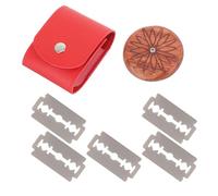 TOPPERFUN Couteau Rainurer Double Lame en Bois de Fleur pour Pâtisserie, Trancheuse Artisanale Manche Ergonomique, Outil de Notation pour Pâte et Cuisson Maison, Paquet en Cuir Rouge Inclus