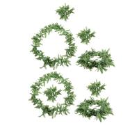 TOPPERFUN Décorations pour Fêtes D'été été Vacances Collier et Bracelets Hawaii Leaves en Tissu Vert Léger et Réaliste pour Fête Plage et Soirée Hawaïenne
