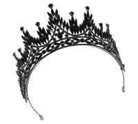 TOPPERFUN Diadème Baroque Vintage Noir en Strass pour Mariée et Fête Couronne Coiffure Élégante Serrage-Tête Diadème de Fête de Festival Accessoire Cheveux Mariage Royal
