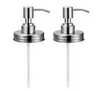 TOPPERFUN Distributeur à Pompe Savonnette Argenté 2 Pièces Acier Inoxydable | Couvercles en Acier Inoxydable, Joint D'étanchéité Anti-fuite, Pièces de Rechange, pour Buanderie