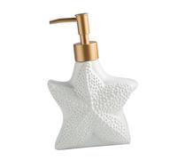 TOPPERFUN Distributeur De Céramique Blanche Pompe Pratique pour Shampoing Lotion Et Design De Mer Recharge Facile pour Salle De Bain