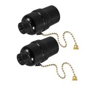 TOPPERFUN Douille De Lampe E27 En Bakélite Avec Interrupteur à Chaîne De Traction, Support De Lampe Vintage Pour Plafond, Salon Et Bureau, Lot De 2 Pièces, Filetage Complet, Compatible Ampoules E27