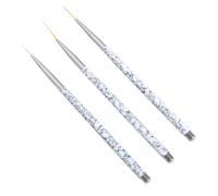 TOPPERFUN Ensemble de 3 Stylos pour Nail Art Pinceaux à Ongles en Nylon, Manches Marbrés 11/15/20 Mm, Outils de Manucure Précis pour Décoration Ongles Professionnels et DIY