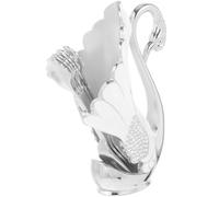 TOPPERFUN Ensemble de 6 Fourchettes à Dessert en Métal Argenté Support de Cygne Porte-Fourchette Élégant Cuisine et Apéritif Accessoires Décoratifs pour Fruits et Biscuits Facile à