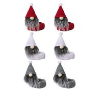TOPPERFUN Ensemble de 6 Housses Décoratives pour Bouteilles et Verres à Vin Gnomes de Noël Tissu Léger et Robuste Décoration Festive pour Table de Fête D’Hiver Bouchon de Bouteille pour