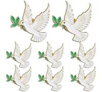 TOPPERFUN Épingles pour Femmes Paix en Alliage de Zinc Blanc, Design Vintage Élégant et Compact, pour Célébrations et Décoration de Paquet à Dos, Lot de 8 Pièces