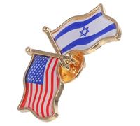 TOPPERFUN Épinglette Drapeau États-unis Israël, Pins de Revers Drapeau, Métal Émaillé, Épingle à Vêtements Unisexe, Accessoires Patriotiques, Souvenir Amitié Officielle