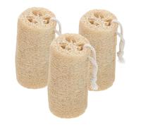 TOPPERFUN Éponge Loofah Bain Bain Lot De 3 Pièces Taille 12,5cm Exfoliante En Fibre Naturelle De Luffa Pour Corps Femme Usage Quotidien