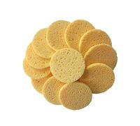 TOPPERFUN Éponge Nettoyante Visage en Cellulose de Pâte de Bois Naturelle 50 Pièces Ronde 80×8 Mm Couleur Chair Exfoliante pour Peaux Sensibles Démaquillage Quotidien