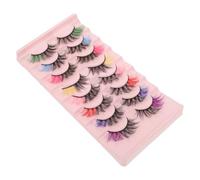 TOPPERFUN Faux Cils Naturels Colorés 8 Paires Extensions de Cils à Faire Soi-Même Bouquets de Cils pour Femmes et Professionnels pour Maquillage des Yeux en Fête