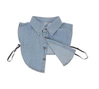 TOPPERFUN Faux Col De Chemise Détachable Pour Femme Col Amovible En Coton Style Élégant Bleu Clair Pour Occasions Décontractées Léger Et Confortable