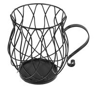 TOPPERFUN Fer Noir Présentoir à Capsules de Café, Panier Chat | Rangement Ouvert, Stable et Pratique, pour Sachets de Thé et Paquets de Café, Maison ou Fêtes