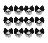 TOPPERFUN Filet à Chignon Pince et Nœud Noir Lot de 12 Pièces Filet Élastique Respirant pour Coiffure Professionnelle Adapté pour Travail de Bureau Danse et Soins Infirmiers