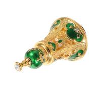 TOPPERFUN Flacon de Parfum Arabe Vide Rechargeable en Verre 125ml Vert | Bouchon Inclus, Alliage et Verre, Motifs Rétro Complexes, pour Chambre et Décoration Intérieure