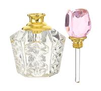 TOPPERFUN Flacon de Parfum Décoratif Vide en Cristal Artificiel, Flacon Compte-Gouttes à Bouchon Rose, Rose, Rechargeable, Base Stable, pour Huiles Essentielles, Étagères et Décoration