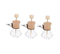 TOPPERFUN Flacon Parfumé pour Voiture en Verre Couvercle en Bois Rotatif, Lot de 3 Pièces, Diffuseur d'Huiles Essentielles pour Garder L'Air Frais la Voiture Pièce