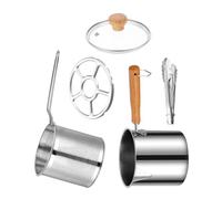TOPPERFUN Friteuse Inox Petite avec Panier et Couvercle Poêle Profonde pour Friture Maison Poignée Ergonomique Anti-brûlure Usage Quotidien et Festif