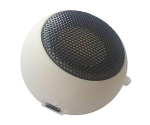 TOPPERFUN Haut-Parleur Externe Version 2.1 USB 0,5 W Rechargeable Blanc | Entrée Audio 3,5mm Intégrée, Câble Déjà Monté, Boîtier ABS et Fer, pour Ordinateur Portable